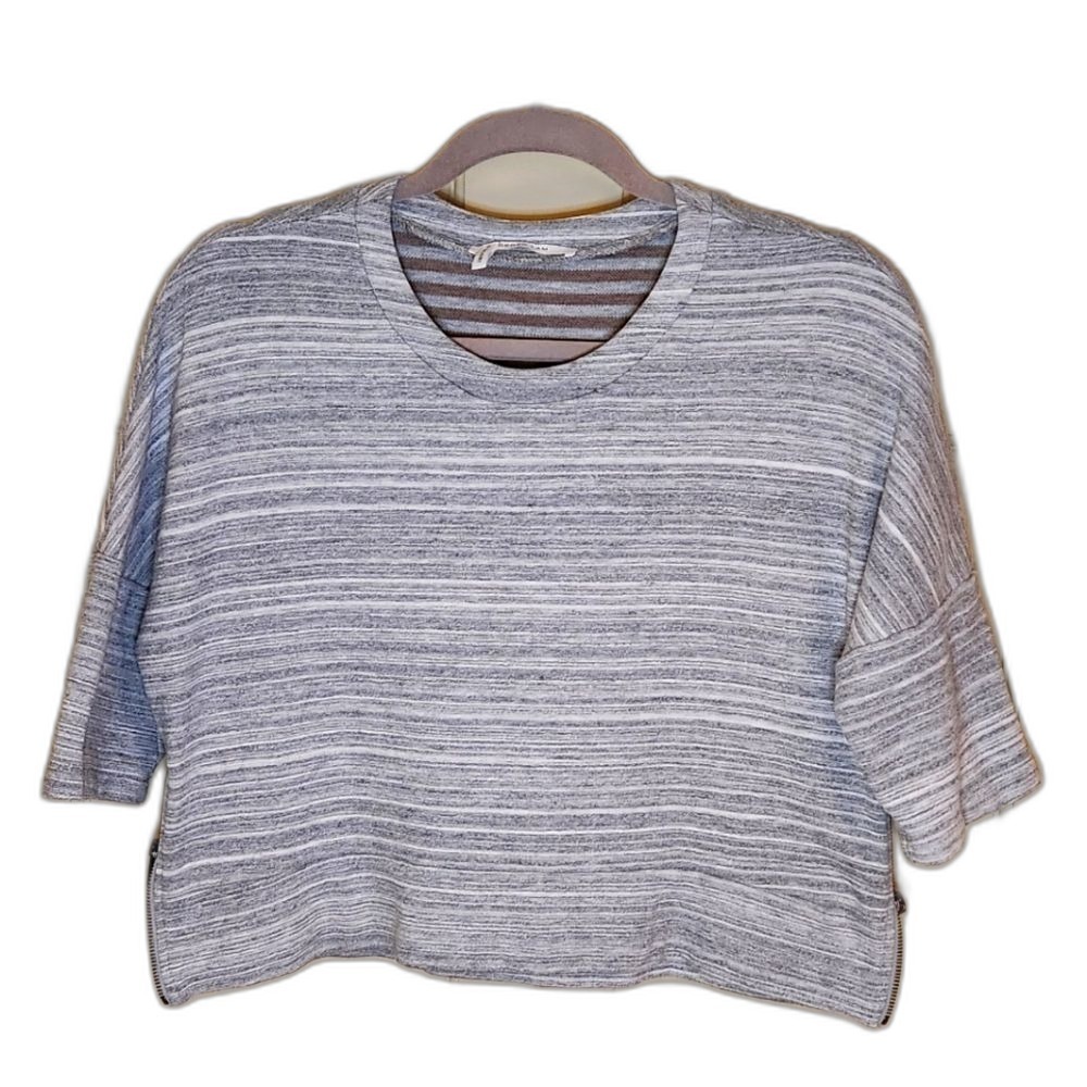 Derek Lam Cropped Sweatshirt Size L Gray Oversized Minimalist Neutral Luxury
